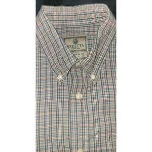 Beretta Mens Large Multicolored Plaid Button Long Sleeve Shirt